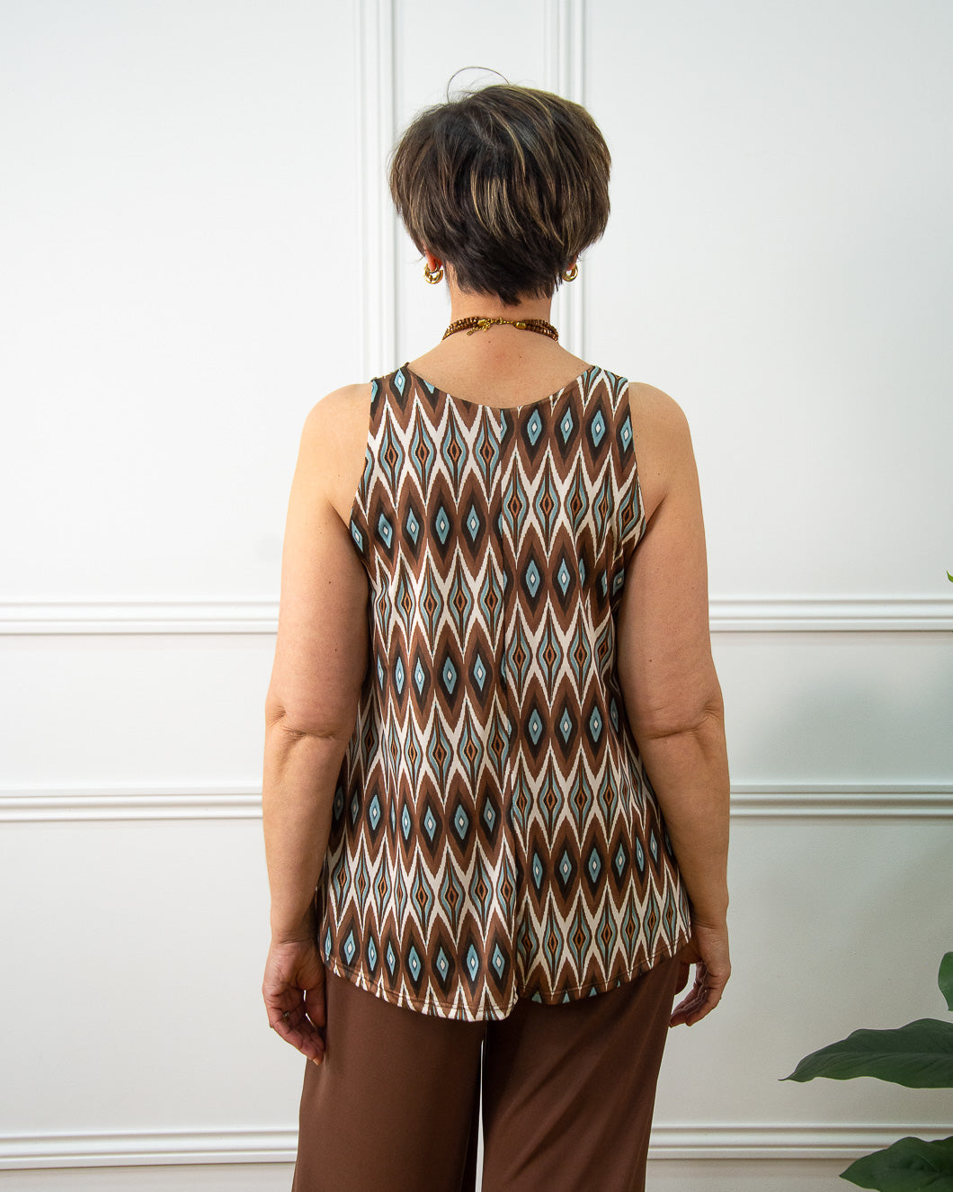BLUSA ROMBITOS MARRÓN