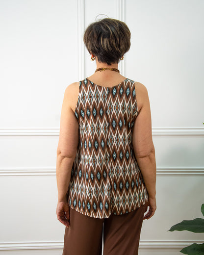 BLUSA ROMBITOS MARRÓN