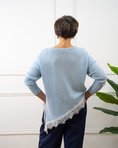 JERSEY ENCAJE CELESTE
