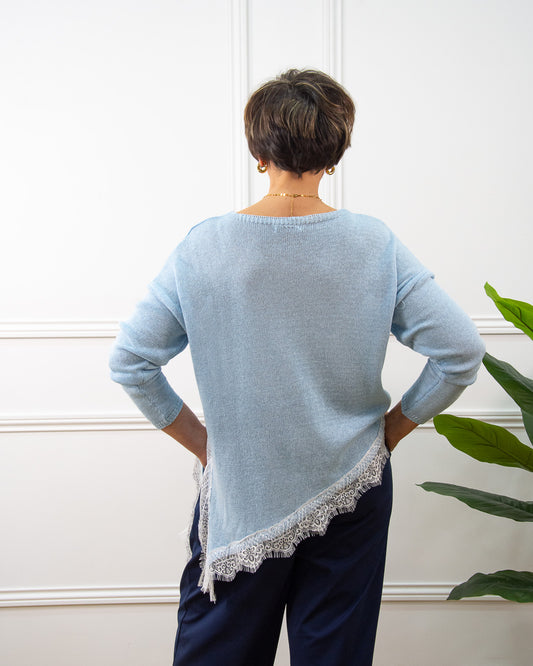 JERSEY ENCAJE CELESTE