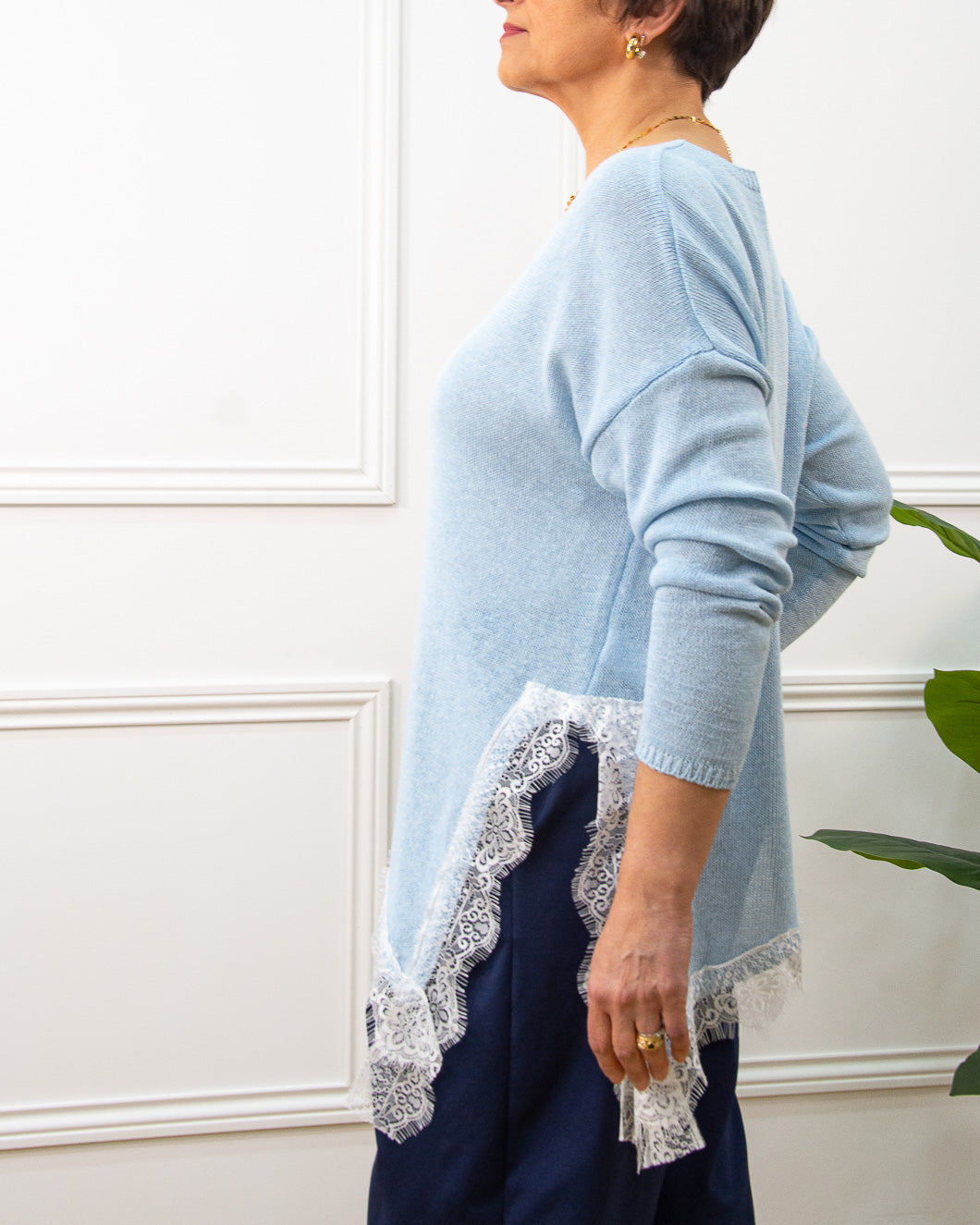 JERSEY ENCAJE CELESTE