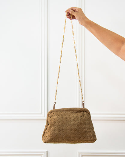 BOLSO TRENZADO CAMEL