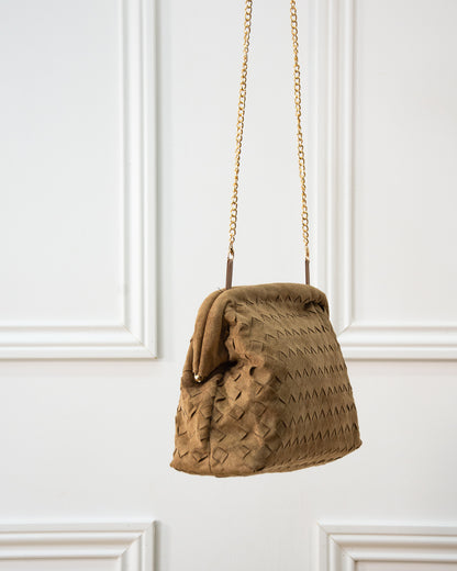 BOLSO TRENZADO CAMEL