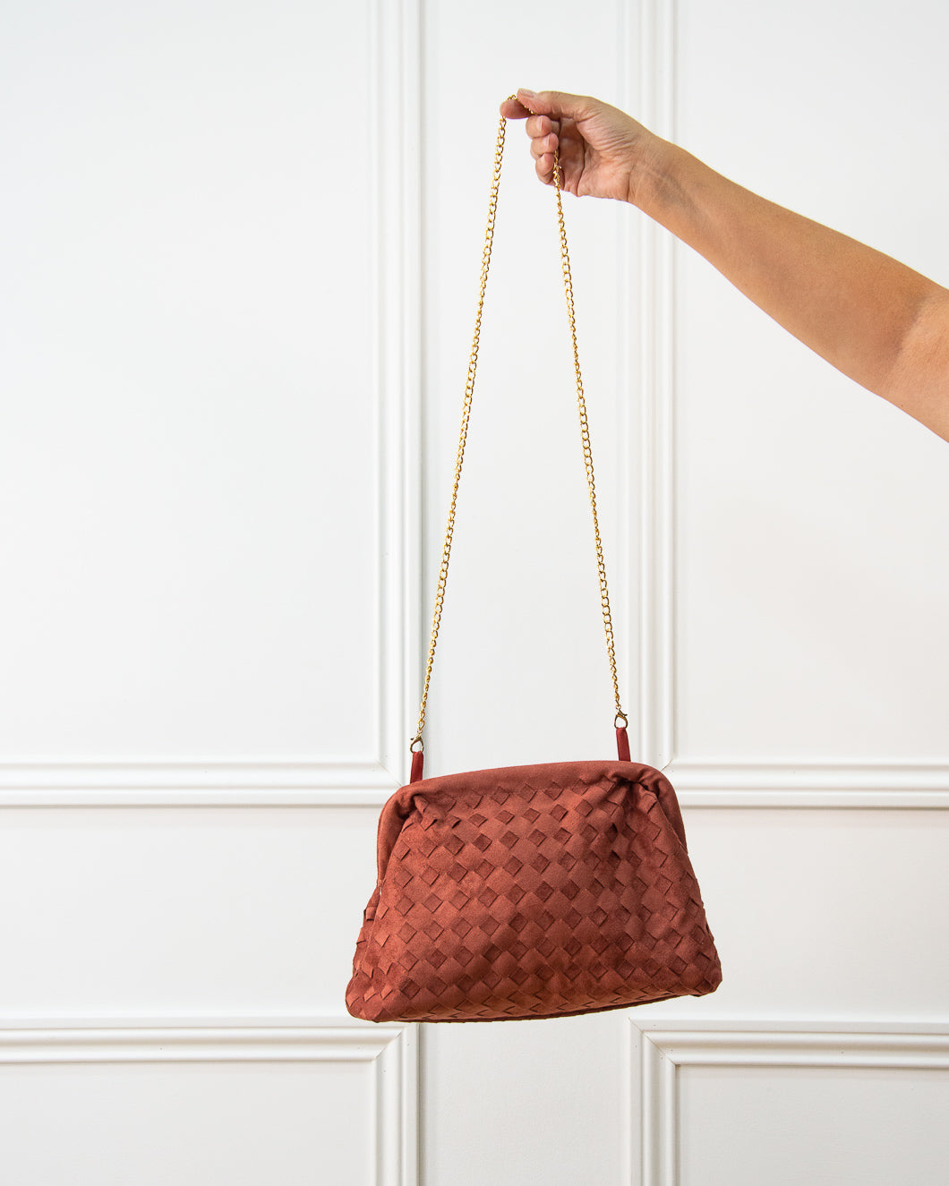 BOLSO TRENZADO TEJA