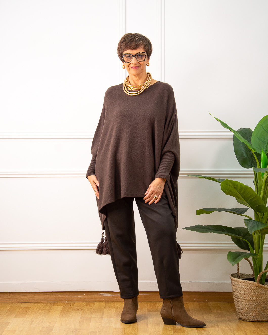 PONCHO BORLÓN MARRÓN