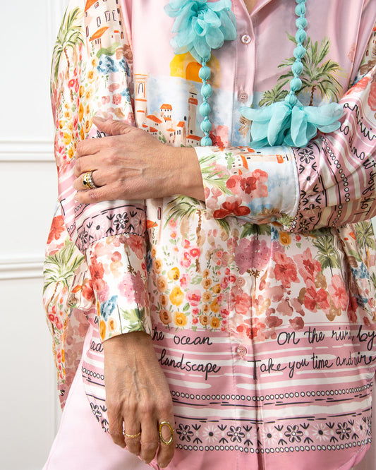 COLLAR SEDA FLOR TURQUESA