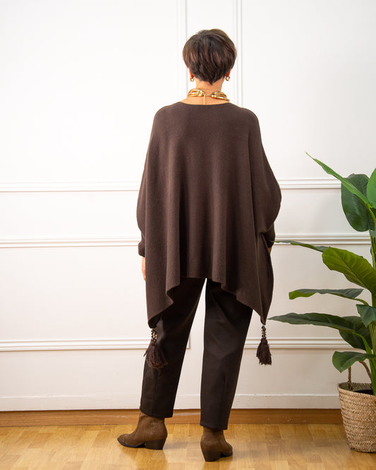 PONCHO BORLÓN MARRÓN