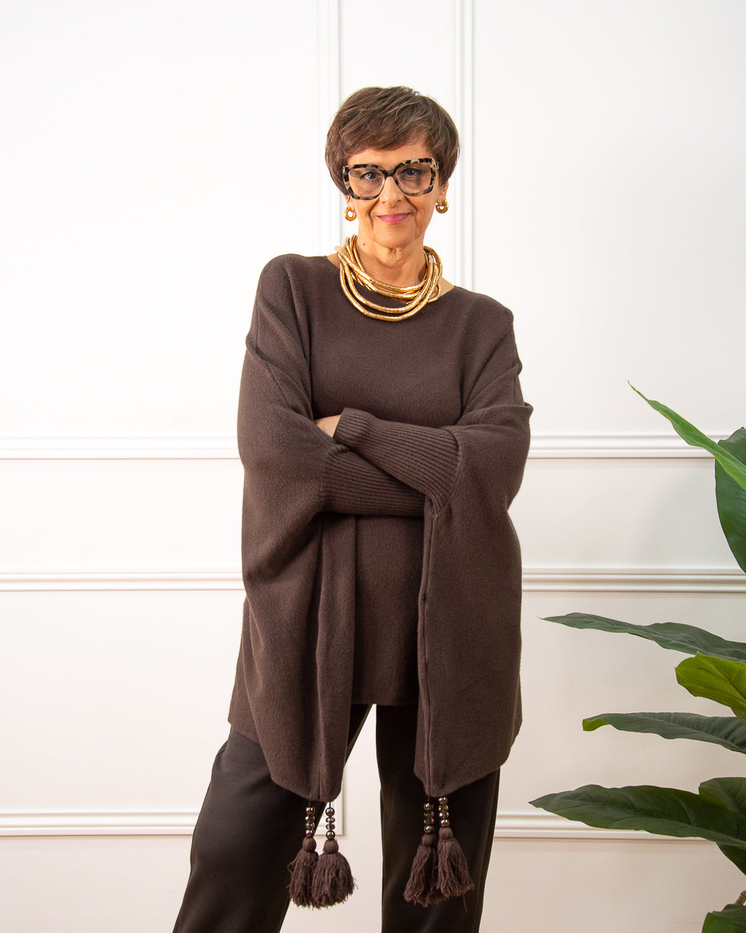 PONCHO BORLÓN MARRÓN