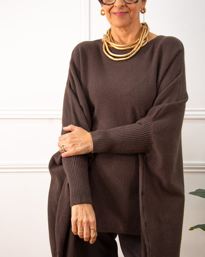 PONCHO BORLÓN MARRÓN