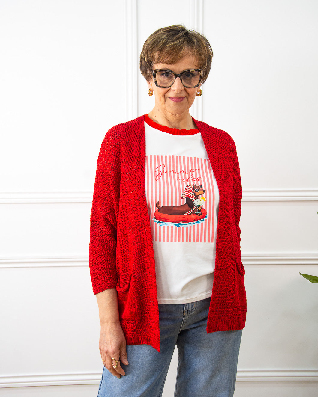 CHAQUETA VIOLETA ROJO