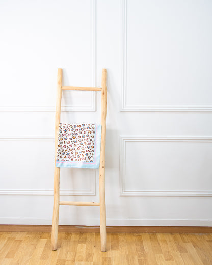 PAÑUELO MINI LEOPARDO CELESTE