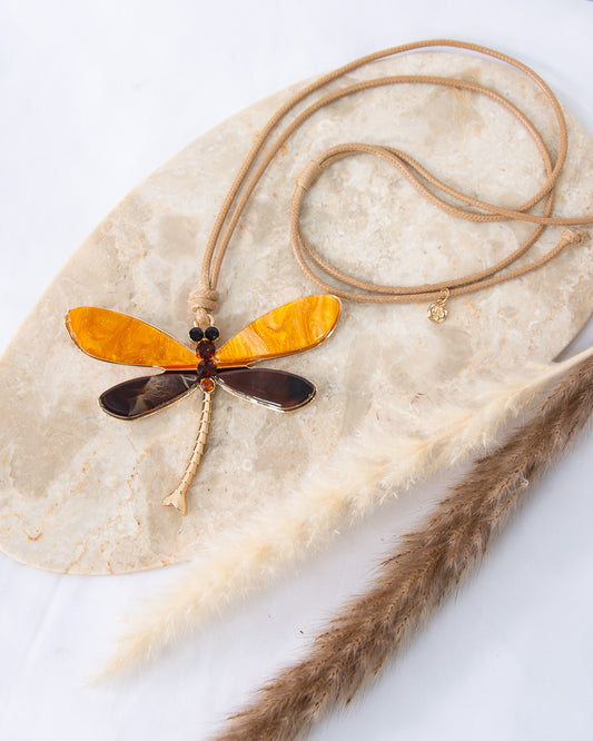 COLLAR LIBÉLULA MARRÓN