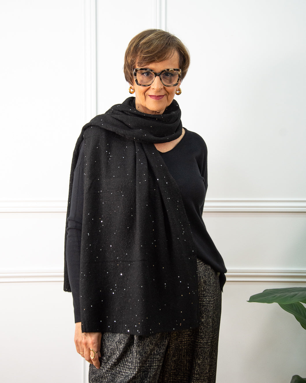 BUFANDA BRILLO NEGRO