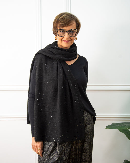BUFANDA BRILLO NEGRO
