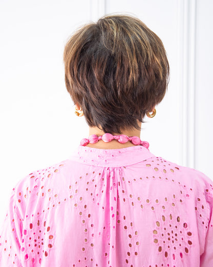 VESTIDO PERFORADO ROSA