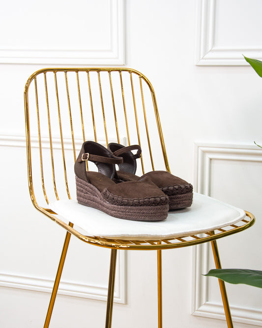 CUÑA BORDADA MARRÓN