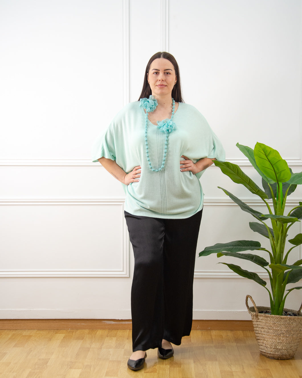 JERSEY PONCHO VERDE AGUA