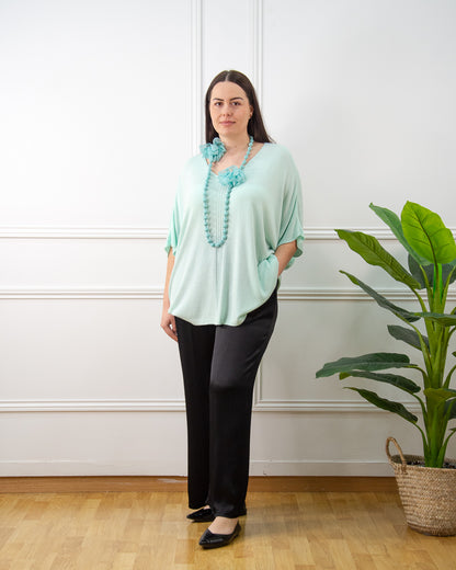 JERSEY PONCHO VERDE AGUA