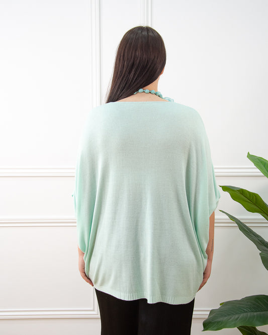 JERSEY PONCHO VERDE AGUA