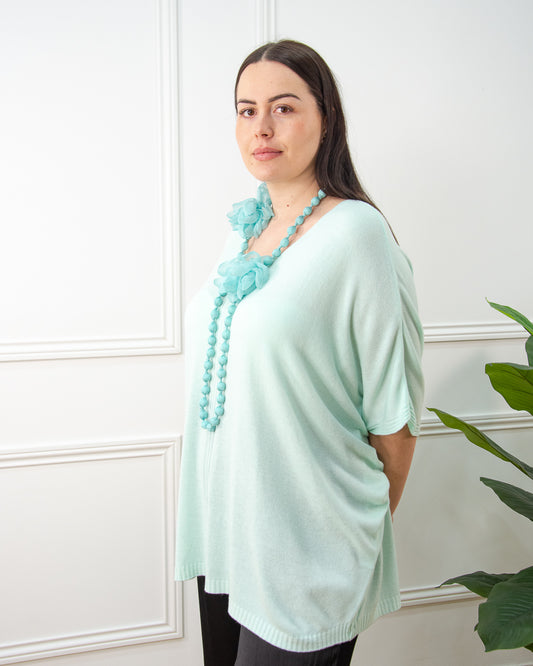 JERSEY PONCHO VERDE AGUA