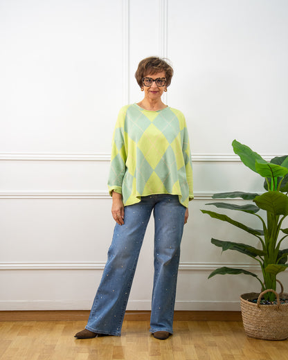 CAMISETA ROMBOS VERDE