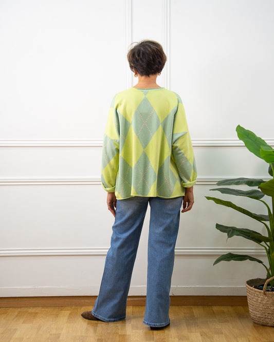 SUDADERA ROMBOS VERDE