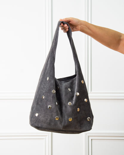 BOLSO GÓNDOLA TACHAS GRIS