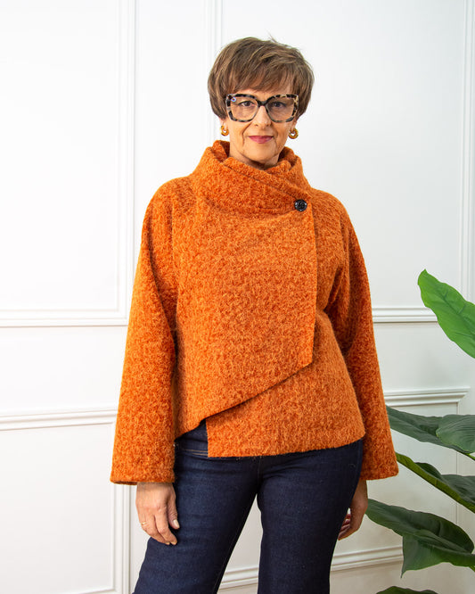 CHAQUETA ASIMÉTRICA TEJA