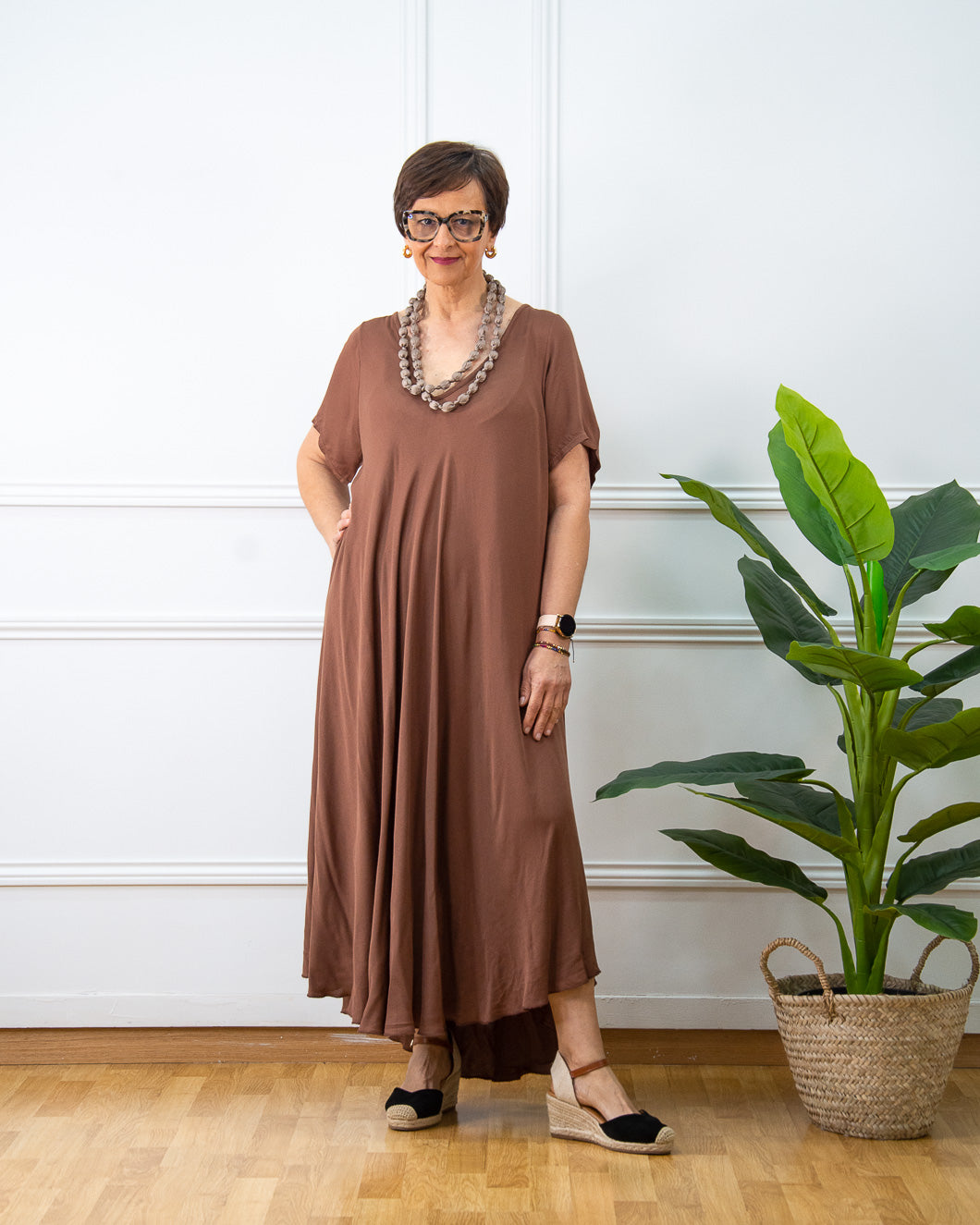 VESTIDO AVA MARRÓN