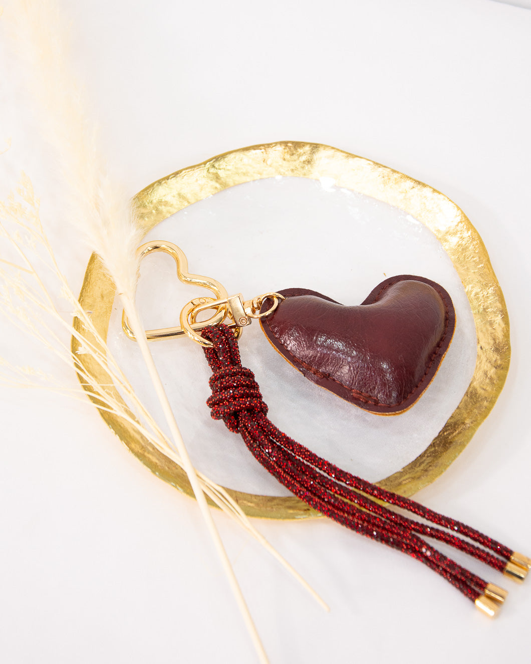 CHARM CORAZÓN GRANATE