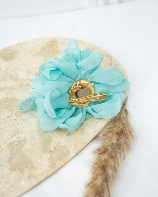 BROCHE FLOR TURQUESA