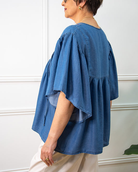 BLUSA TENCEL BORDADA
