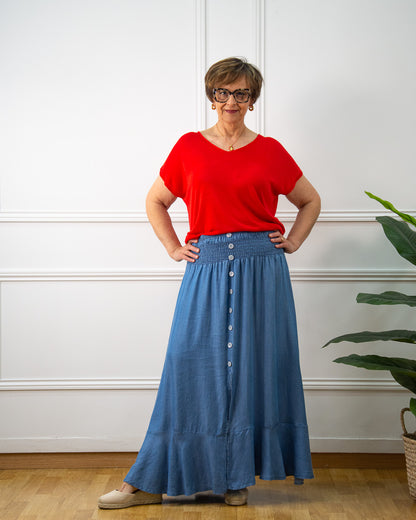FALDA TENCEL NIDO