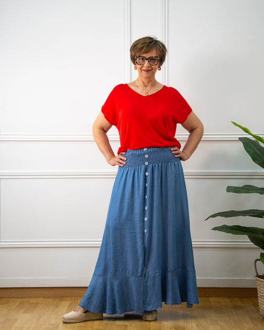 FALDA TENCEL NIDO