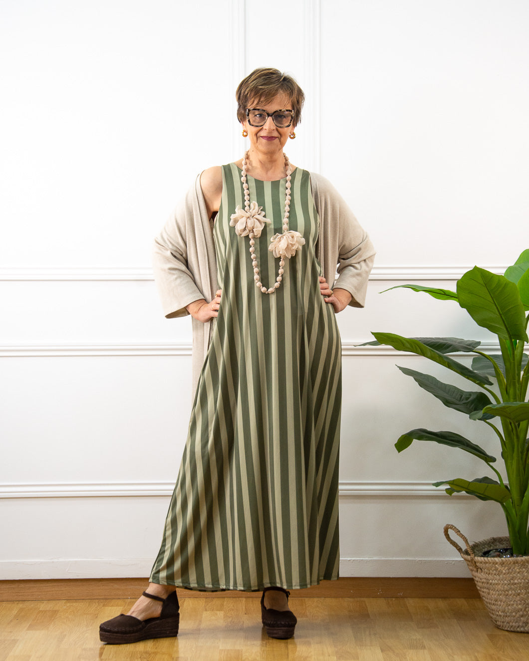 VESTIDO ARMONÍA VERDE KAKI