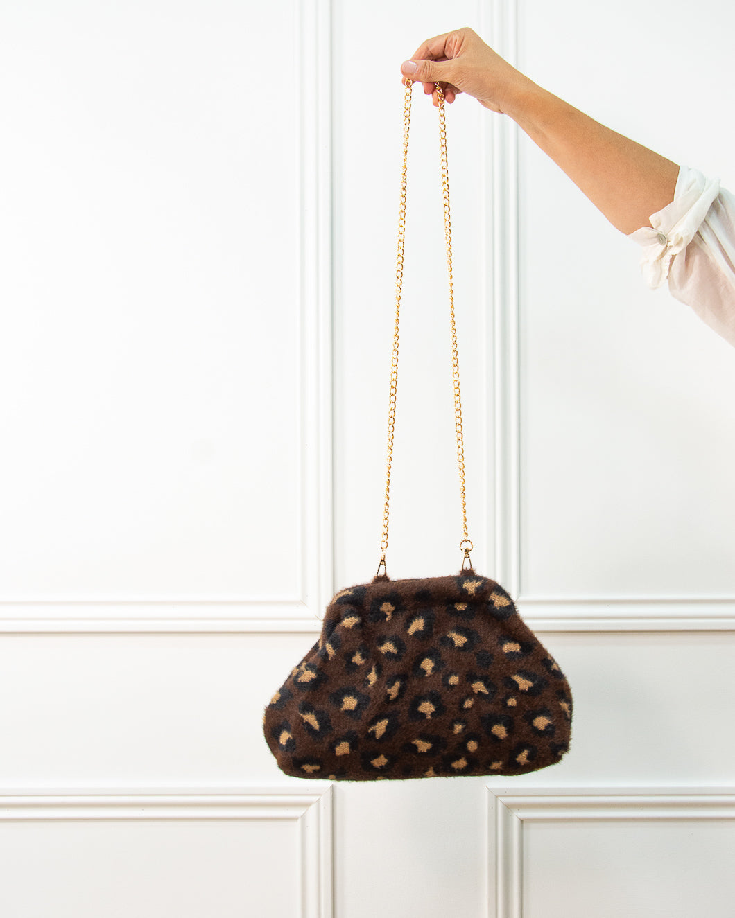 BOLSO LEOPARDO BOQUILLA MARRÓN