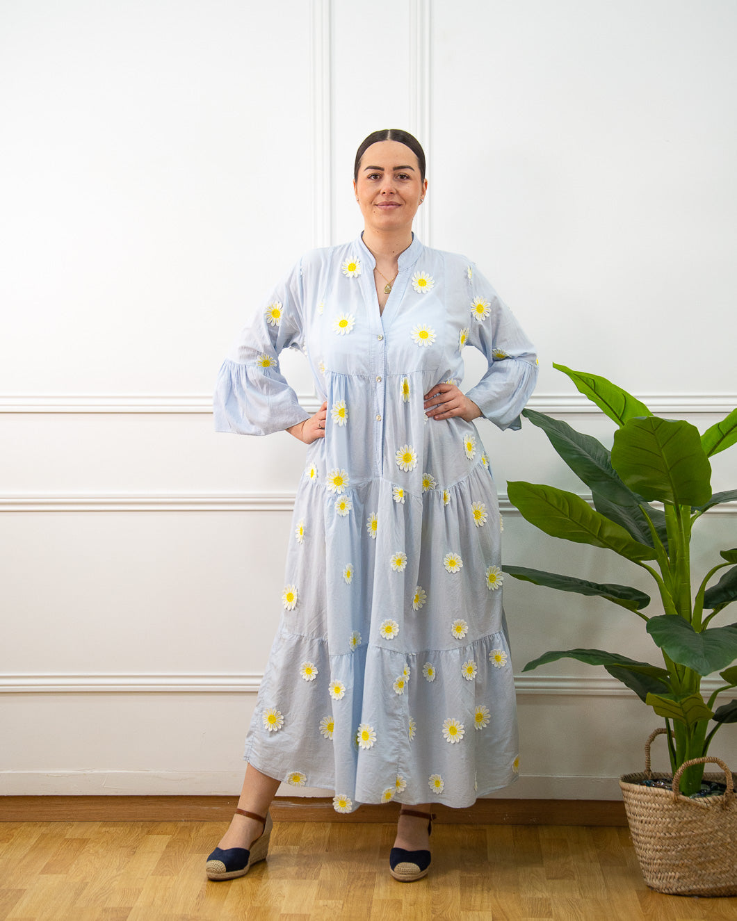 VESTIDO MARGARITAS AZUL