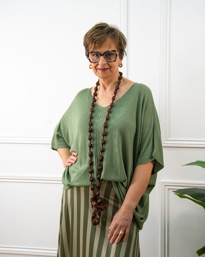 JERSEY PONCHO VERDE KAKI