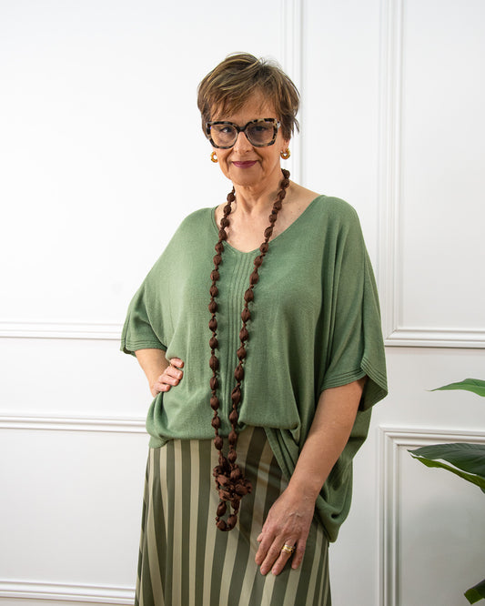 JERSEY PONCHO VERDE KAKI