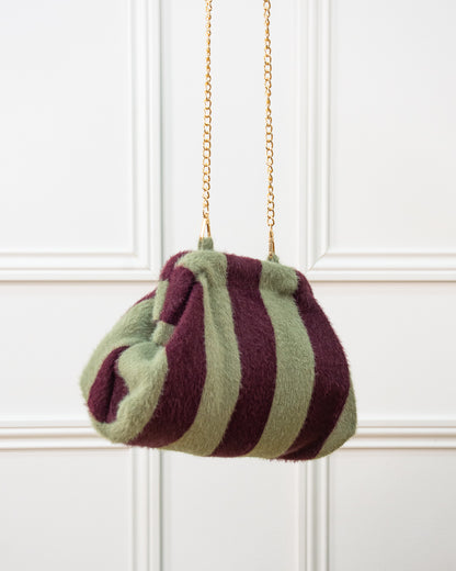 BOLSO RAYAS BOQUILLA BERENJENA