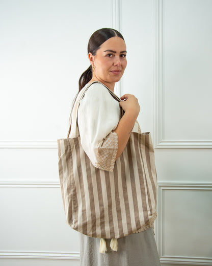 BOLSA RAYAS CAMEL