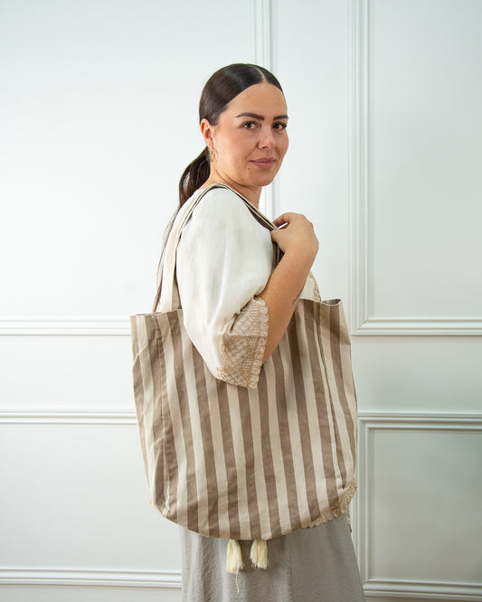 BOLSA RAYAS CAMEL