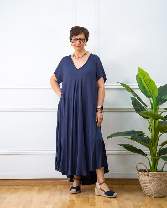 VESTIDO AVA AZUL MARINO