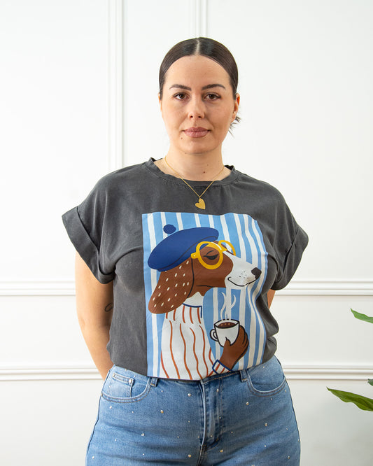 CAMISETA COFFEE GRIS