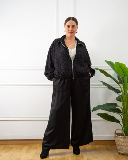 BOMBER ENCAJE NEGRO