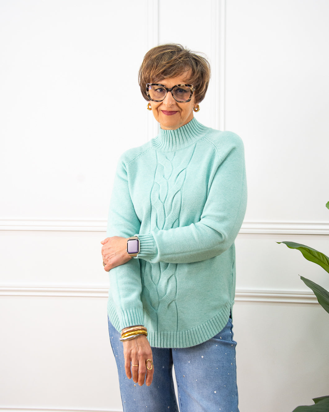 JERSEY TRENZA VERDE AGUA