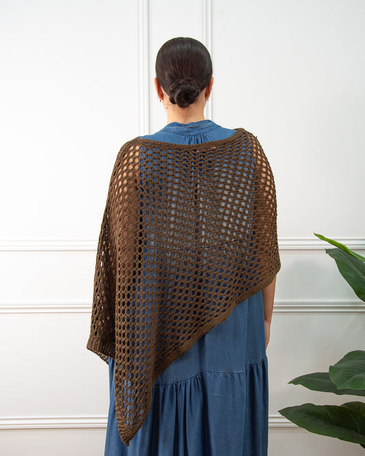 PONCHO CALADO MARRÓN