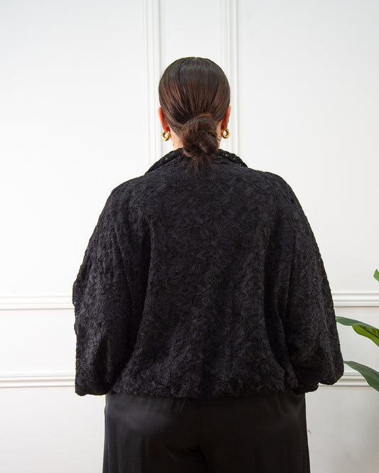 BOMBER ENCAJE NEGRO