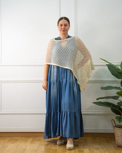 PONCHO CALADO BEIGE