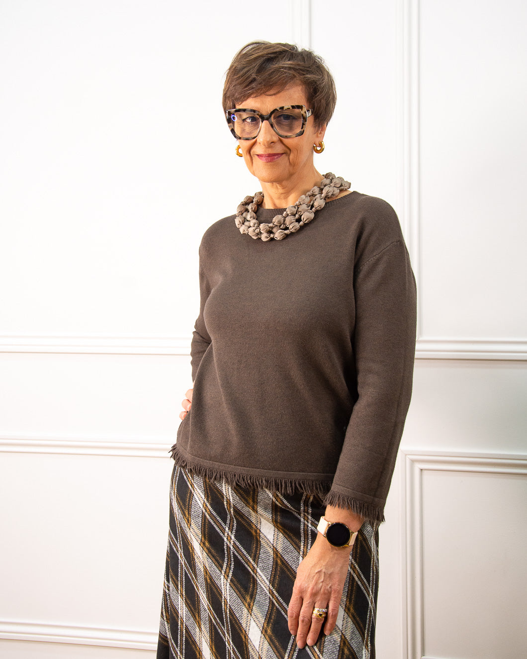 JERSEY MINIFLECOS MARRÓN